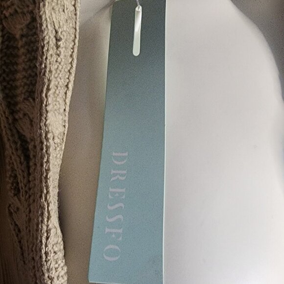 NWT DRESSFO Solid All Tan Long Sleeve Cardigan Sweater Womens Size XL - Picture 6 of 8